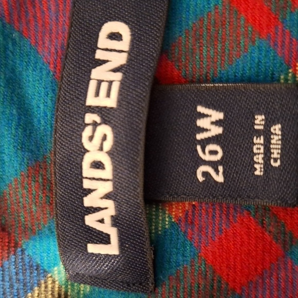 Z  Lands End casual button down  long sleeve flannel shirt plus size 26W - Picture 3 of 5